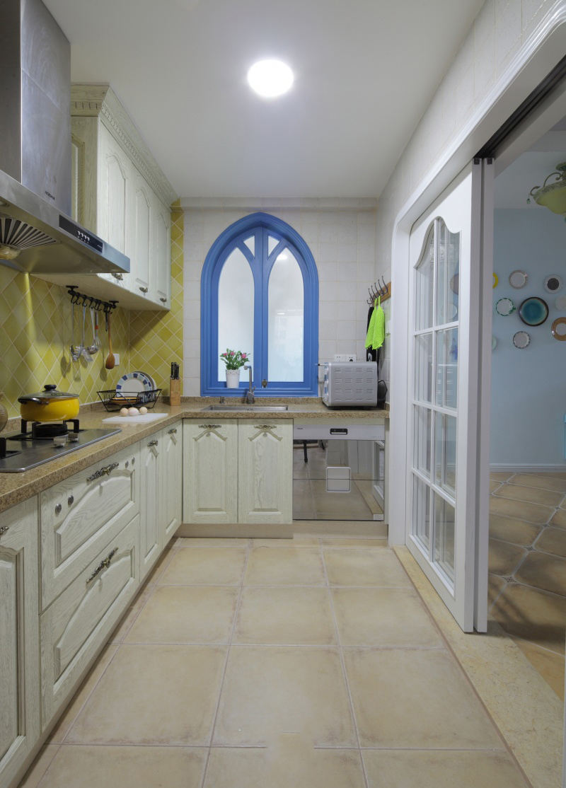 地中海风格家居厨房马蹄窗户设计装修图 - 效果图