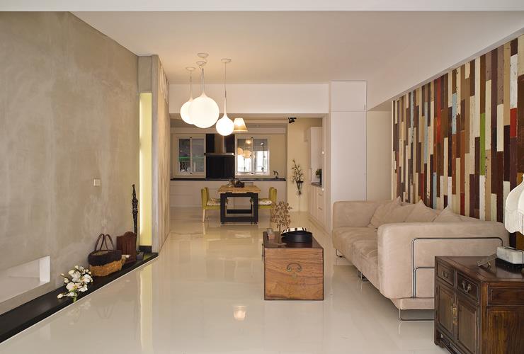 时尚现代创意客厅沙发涂鸦背景墙装饰设计 - 效果图