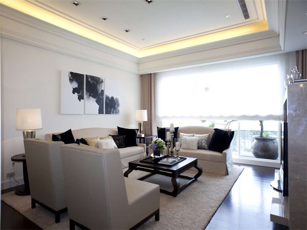 时尚现代家居客厅设计装潢案例图 - 效果图