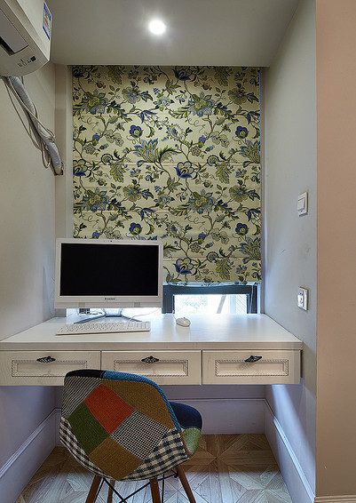 清新唯美美式装饰风格小书房电脑桌效果欣赏 - 效果图