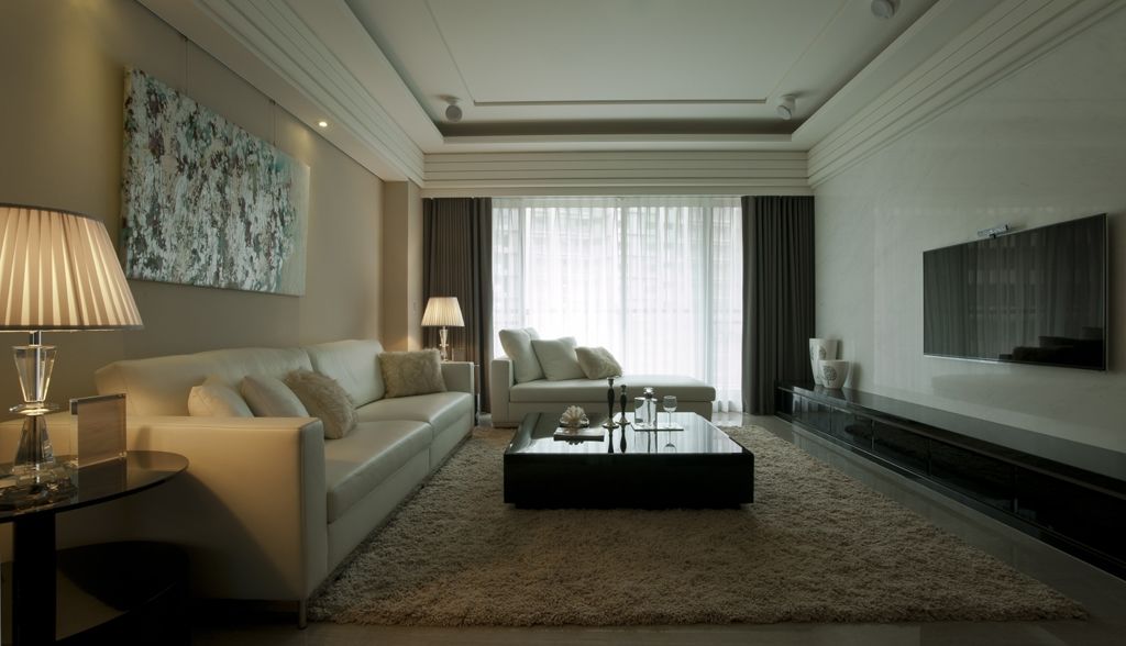 新古典风格客厅沙发电视背景墙装修效果图