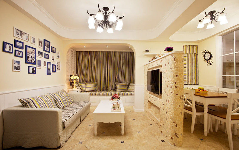 清新唯美简约地中海家居隔断设计装潢美图 - 效果图