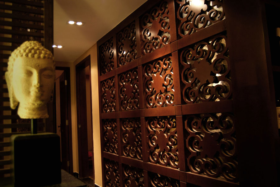 经典东南亚风格二居室高度哦隔断墙图片 - 效果图