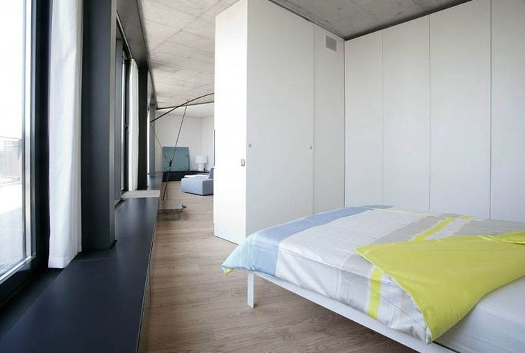 极简小户型卧室衣柜隔断设计效果图片