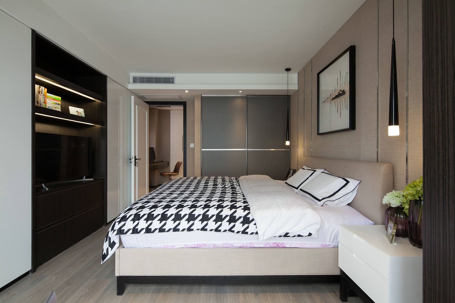现代简约小户型卧室装修图 - 效果图