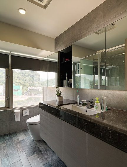 简约时尚卫生间 大理石台面设计 - 效果图