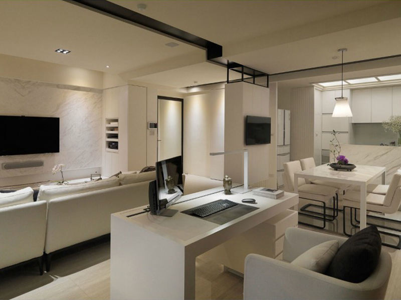 时尚简约风格家居吧台设计案例图 - 效果图