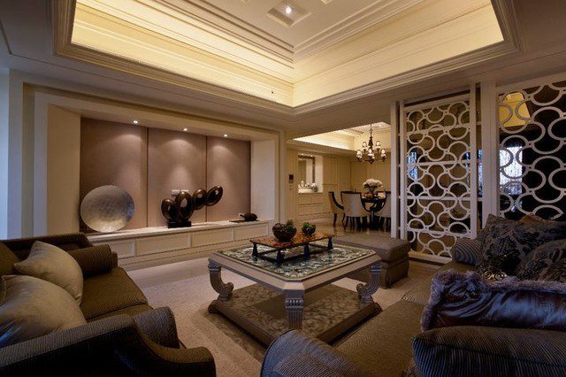 欧式公寓客厅隔断设计 - 效果图