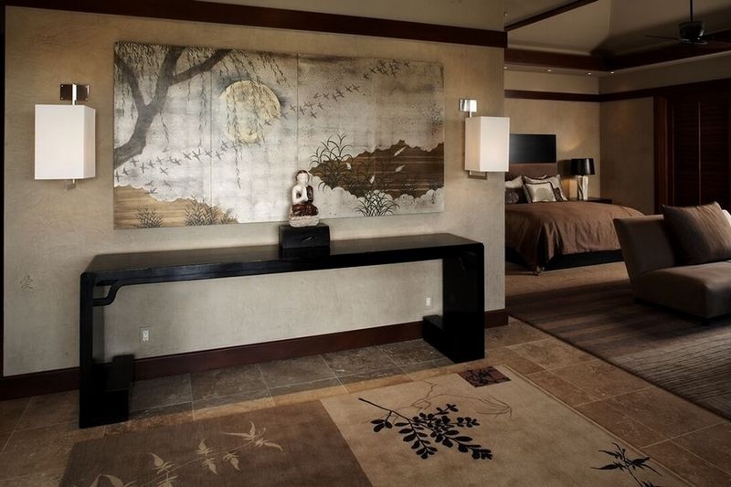 雅致东南亚风情客厅背景墙效果图