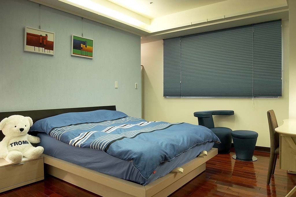 蓝色调现代儿童房软装设计 - 效果图