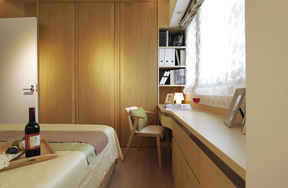 清新简约北欧卧室书桌设计装修图 - 效果图