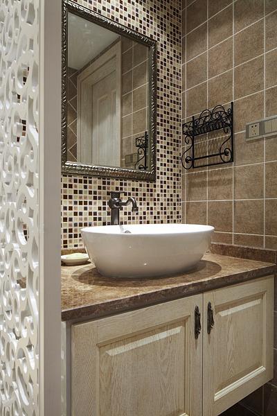 欧式家装洗手盆安装效果图