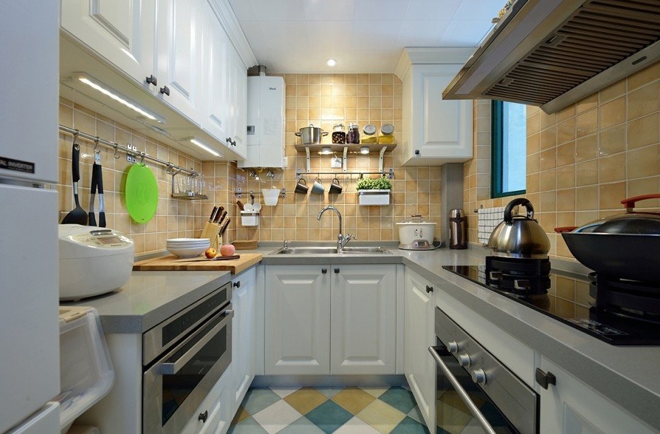 现代美式厨房装修欣赏图 - 效果图