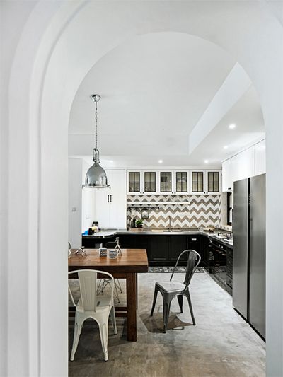 北欧风餐厨房一体波普背景墙效果图