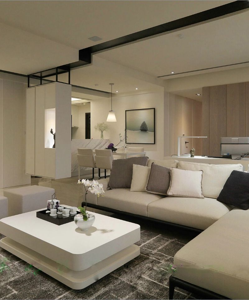 现代简约三居室客厅装修设计欣赏图 - 效果图