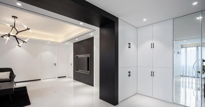 黑白简约家居过道收纳柜设计 - 效果图