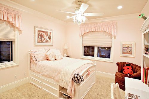 韩式田园风粉色卧室设计图 - 效果图