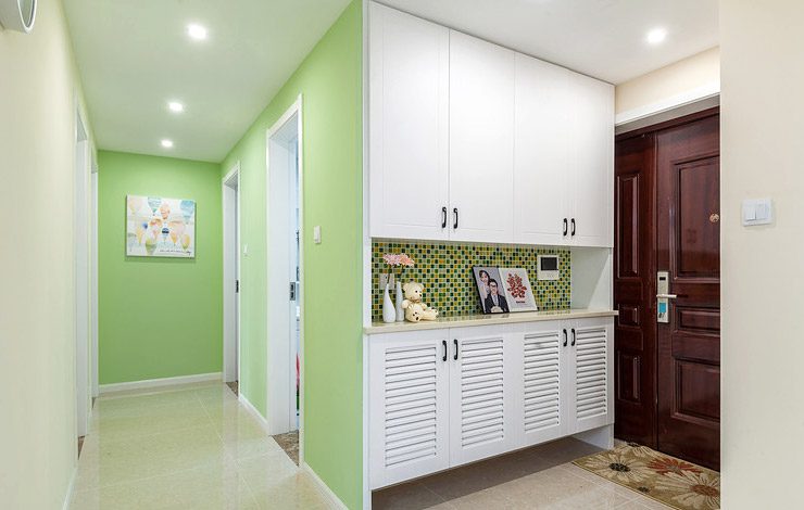 果绿色田园风玄关过道效果图