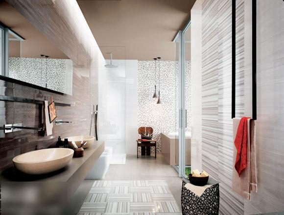 时尚现代风卫生间圆形洗手台设计 - 效果图