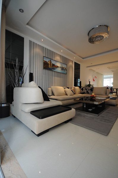 现代豪华大客厅沙发背景墙效果图