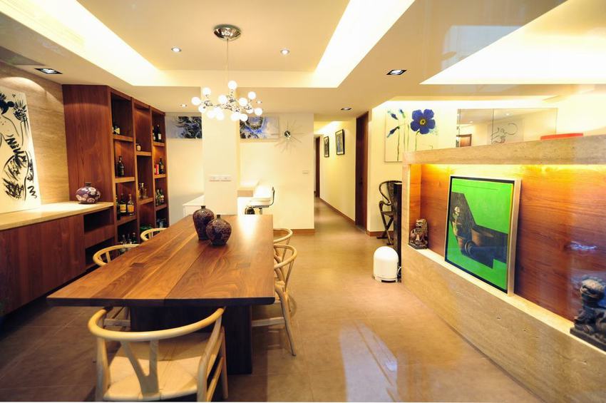 现代简中式设计餐厅装修图 - 效果图