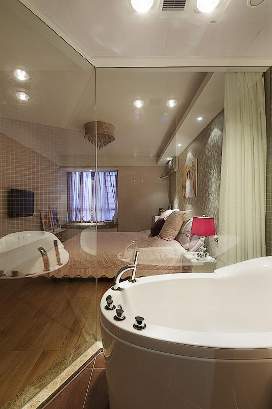 时尚现代主卧玻璃隔断设计 - 效果图