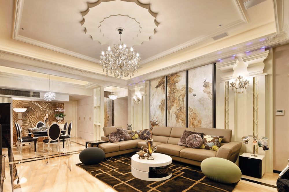 华丽简欧三居客餐厅装修设计 - 效果图