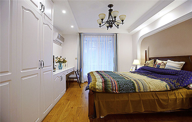 简洁明快美式二居卧室欣赏图 - 效果图