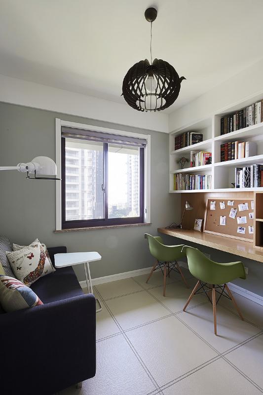 简约现代书房局部设计装修效果图