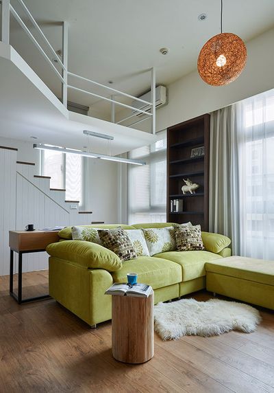 朴实现代复式室内隔断设计装修图片 - 效果图