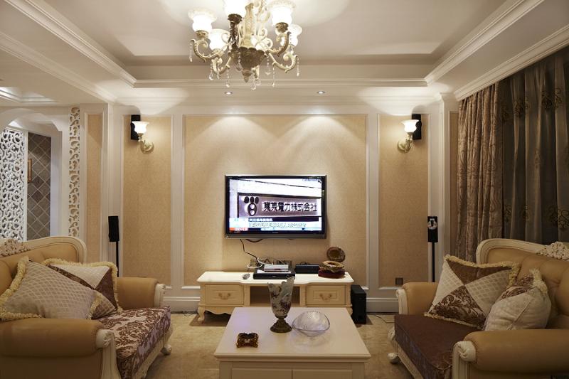 优雅温馨欧式风格客厅装潢欣赏图 - 效果图