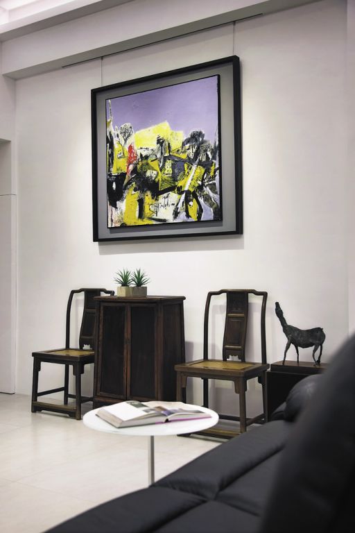 现代家装休闲区挂画装饰图 - 效果图