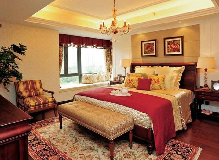 豪华美式风格卧室飘窗欣赏 - 效果图