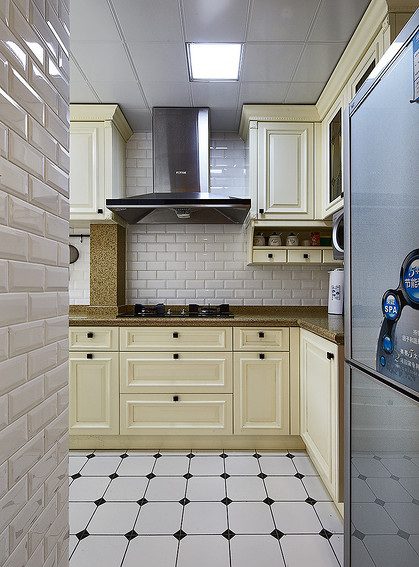 清新唯美混搭美式厨房欣赏 - 效果图