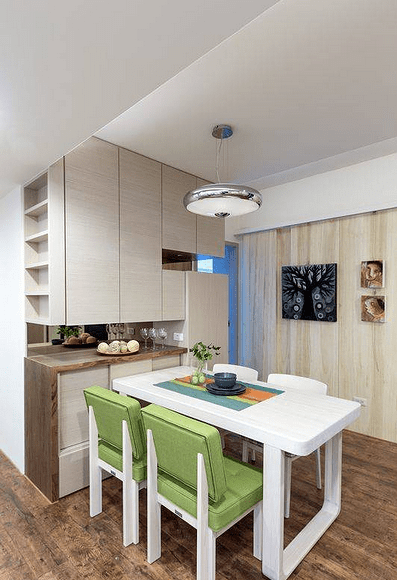 现代风格优雅原木二居室餐厅设计图片 - 效果图