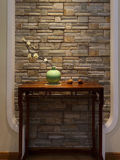 简约田园风格家居玄关背景墙设计装修欣赏图 - 效果图