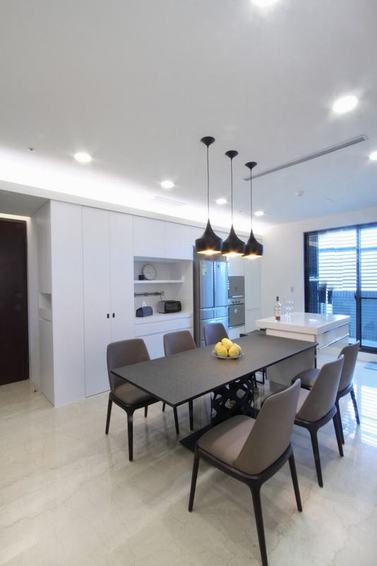 黑白简约现代餐厅样板间欣赏 - 效果图