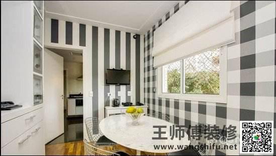 条纹壁纸撑出大气场 - 翻新攻略