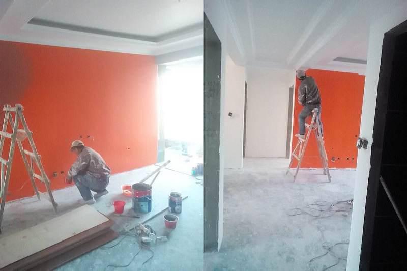 春晓华苑西安新房粉刷墙面施工 - 翻新案例